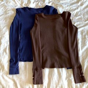 ARIZONA Blue & Brown Long John Shirt Bundle (M)